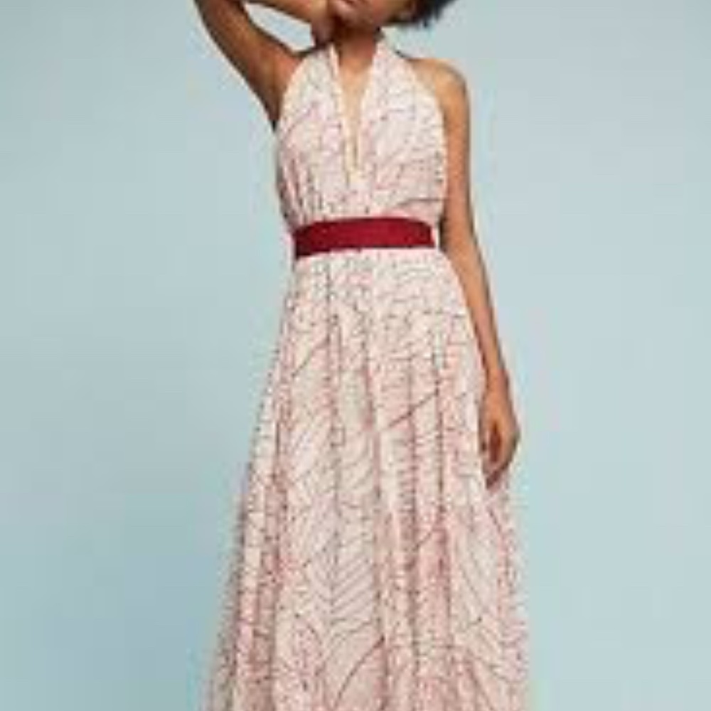 lilka red and white maxi dress